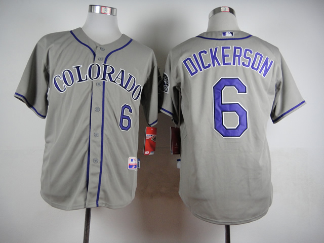 Men Colorado Rockies 6 Dickerson Grey MLB Jerseys